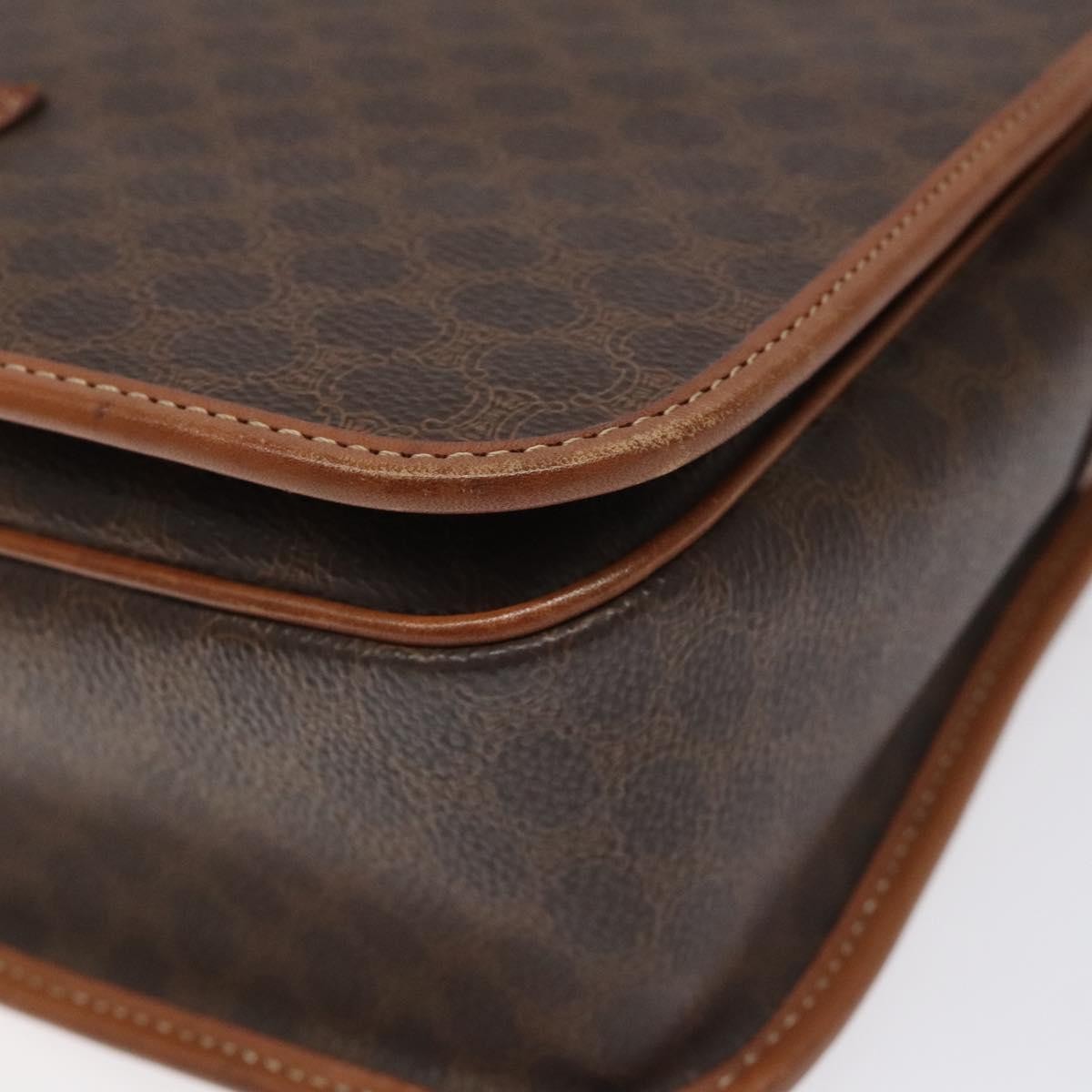 Celine Macadam Shoulder Bag PVC Leather, BROWN, CANVAS, Shoulder bag