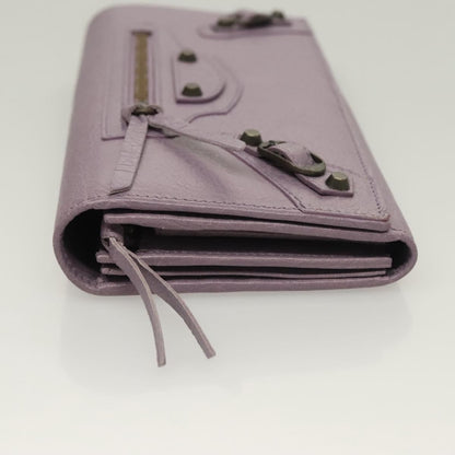 Balenciaga Classic Continental Zip Around Wallet Leather, PURPLE, LEATHER, Wallets