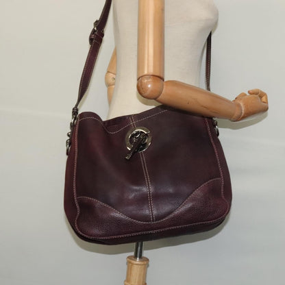 Gucci Charlotte Shoulder Bag Leather, BURGUNDY, LEATHER, Shoulder bag