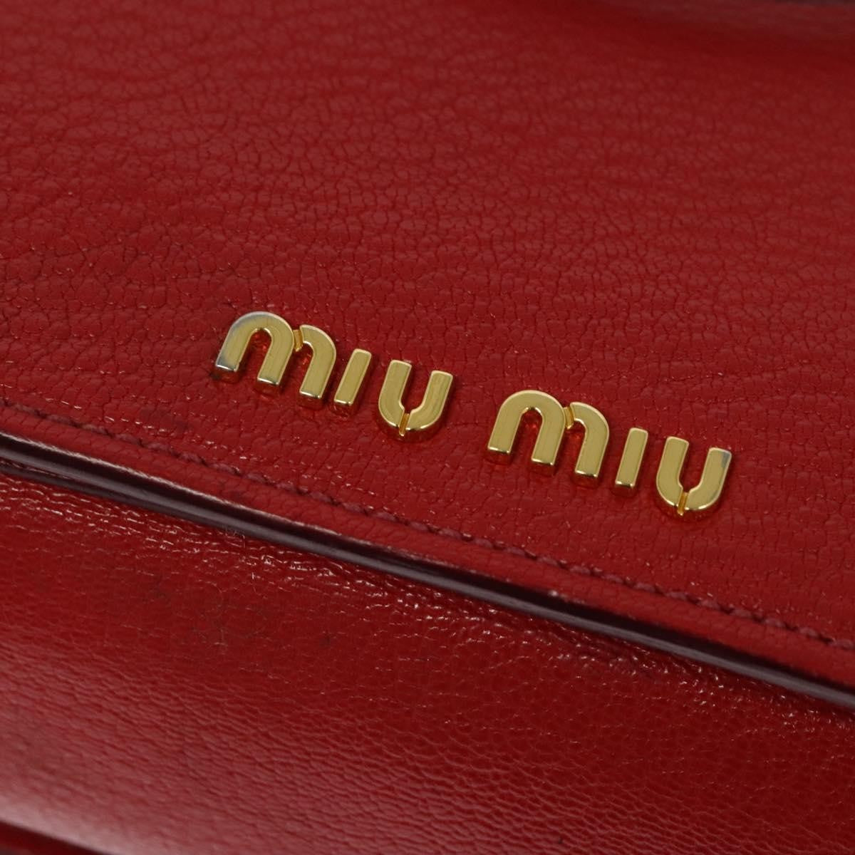 Miu Miu Madras Convertible Lock Tote Leather, RED, LEATHER, Handbag