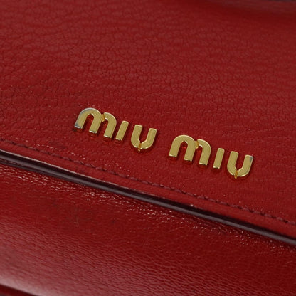 Miu Miu Madras Convertible Lock Tote Leather, RED, LEATHER, Handbag