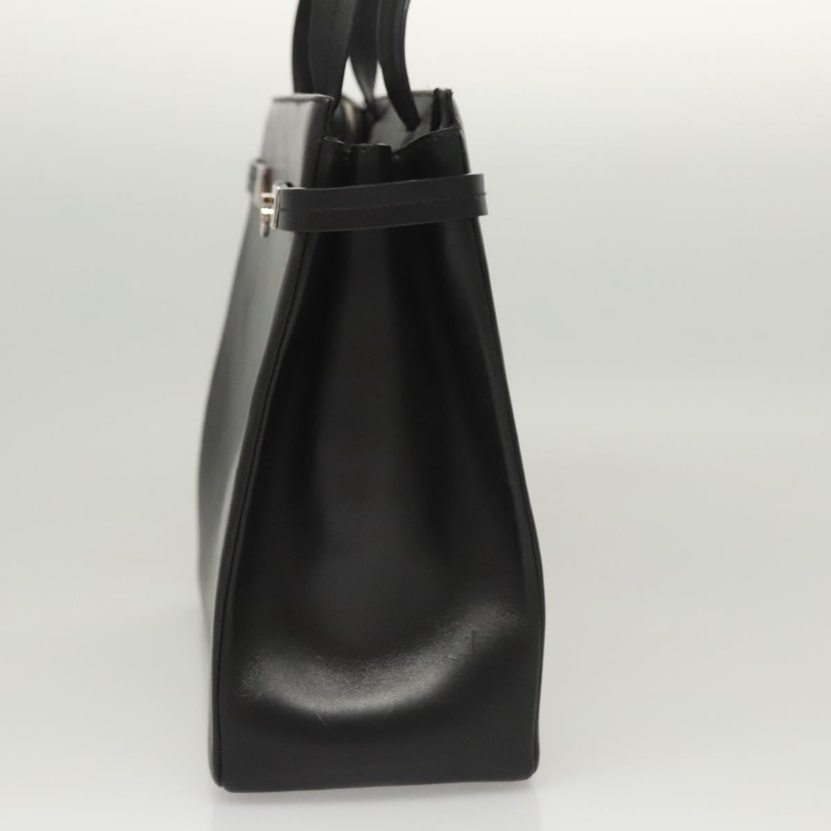 Salvatore Ferragamo Gancini handbag Leather, BLACK, LEATHER, Handbag