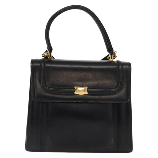 Bally Vintage Handbag Leather, BLACK, LEATHER, Handbag