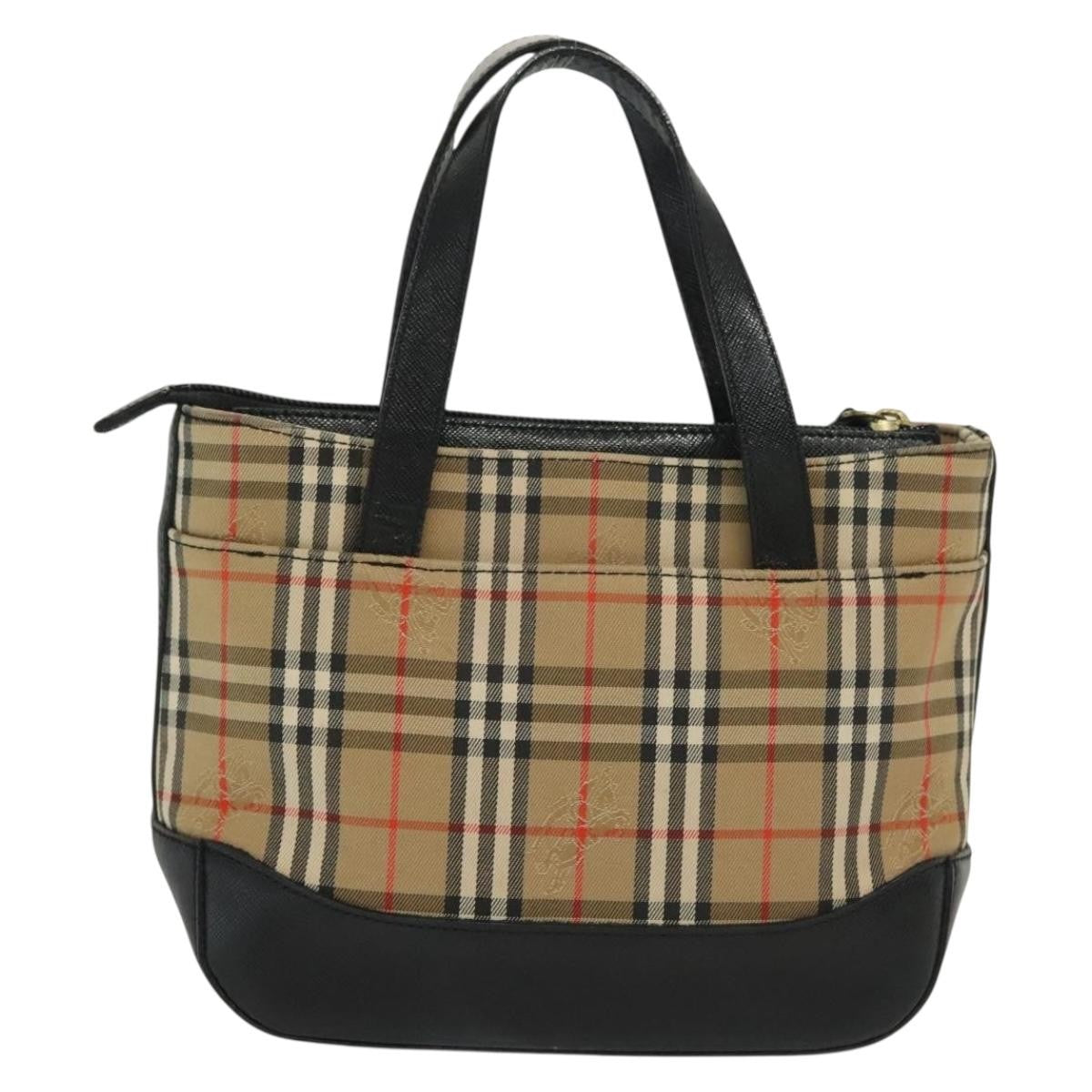 Burberry Nova Handbag Check Pattern, BEIGE, CANVAS, Handbag