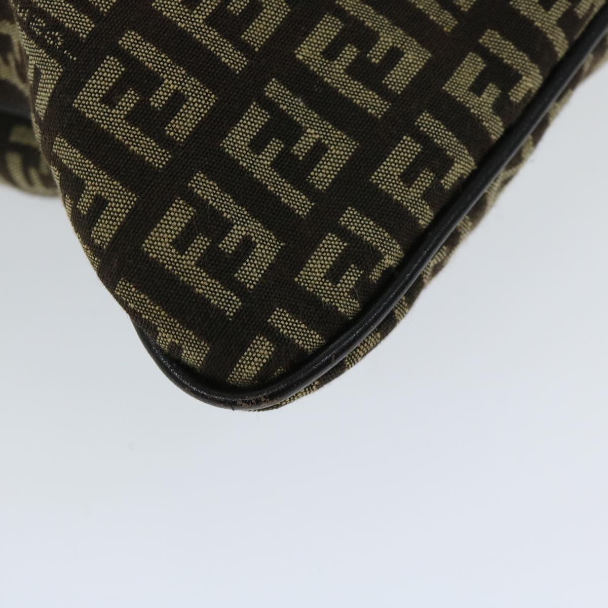 Fendi Vintage Zip Messenger Bag Zucca Canvas, BROWN, CANVAS, Shoulder bag