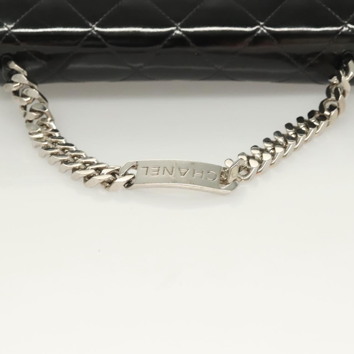 Chanel Vintage ID Bracelet Flap Bag Quilted Patent, BLACK, PATENT_LEATHER, Handbag