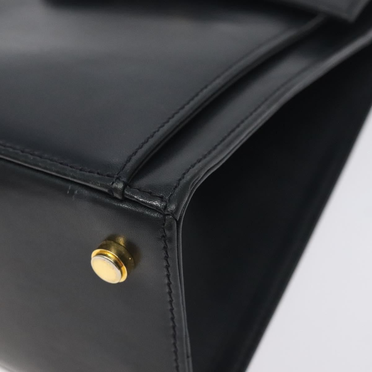 Salvatore Ferragamo Vintage Handbag Leather, BLACK, LEATHER, Handbag