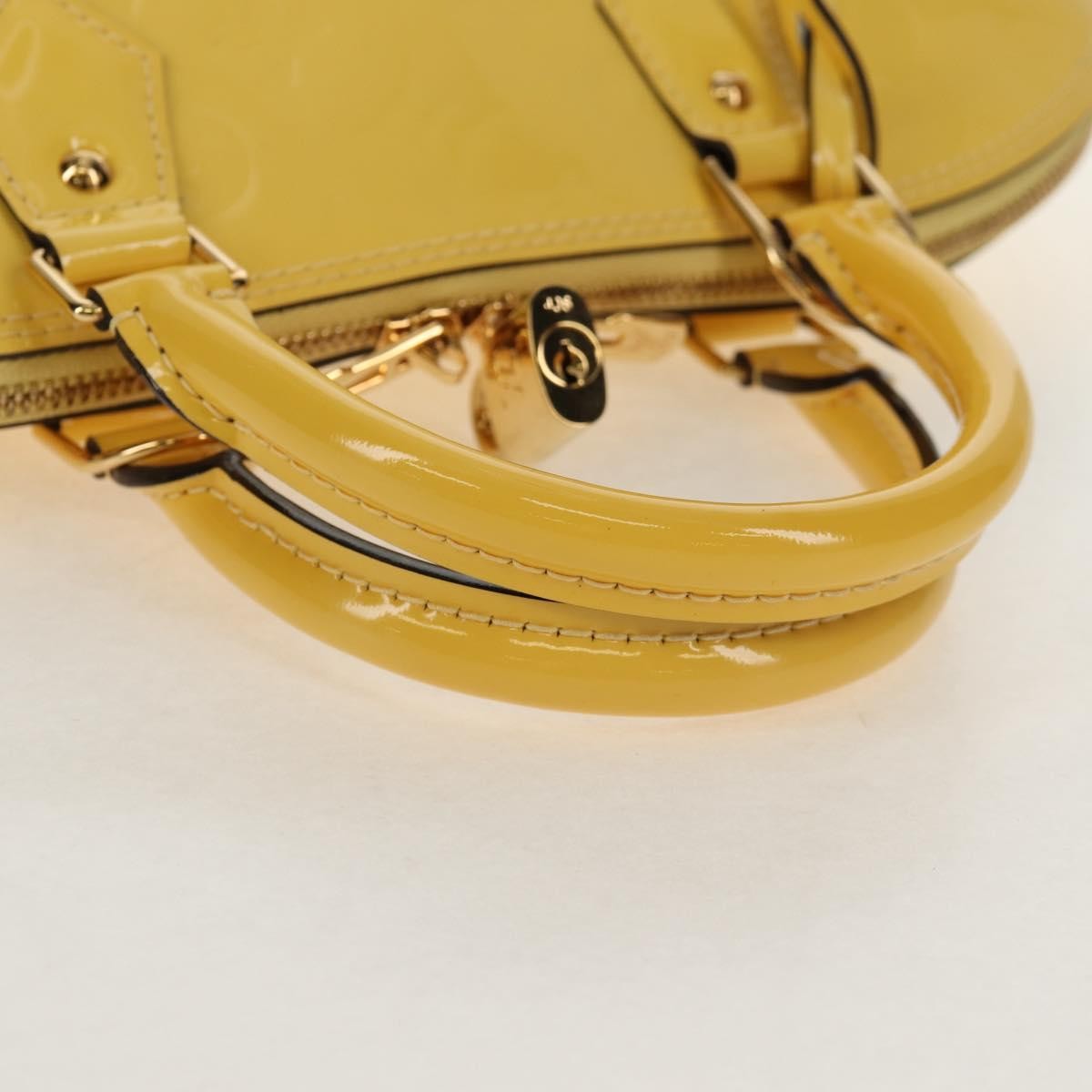 Louis Vuitton Alma Handbag Monogram Vernis, YELLOW, PATENT_LEATHER, Handbag