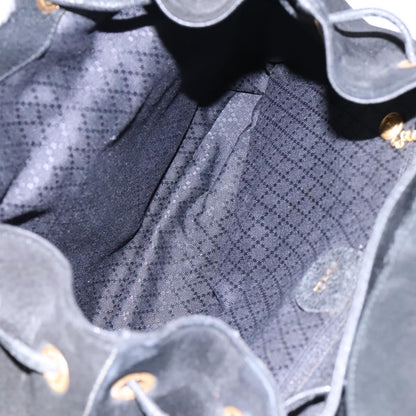 Gucci Vintage Bamboo Backpack Suede, BLACK, SUEDE, Backpack