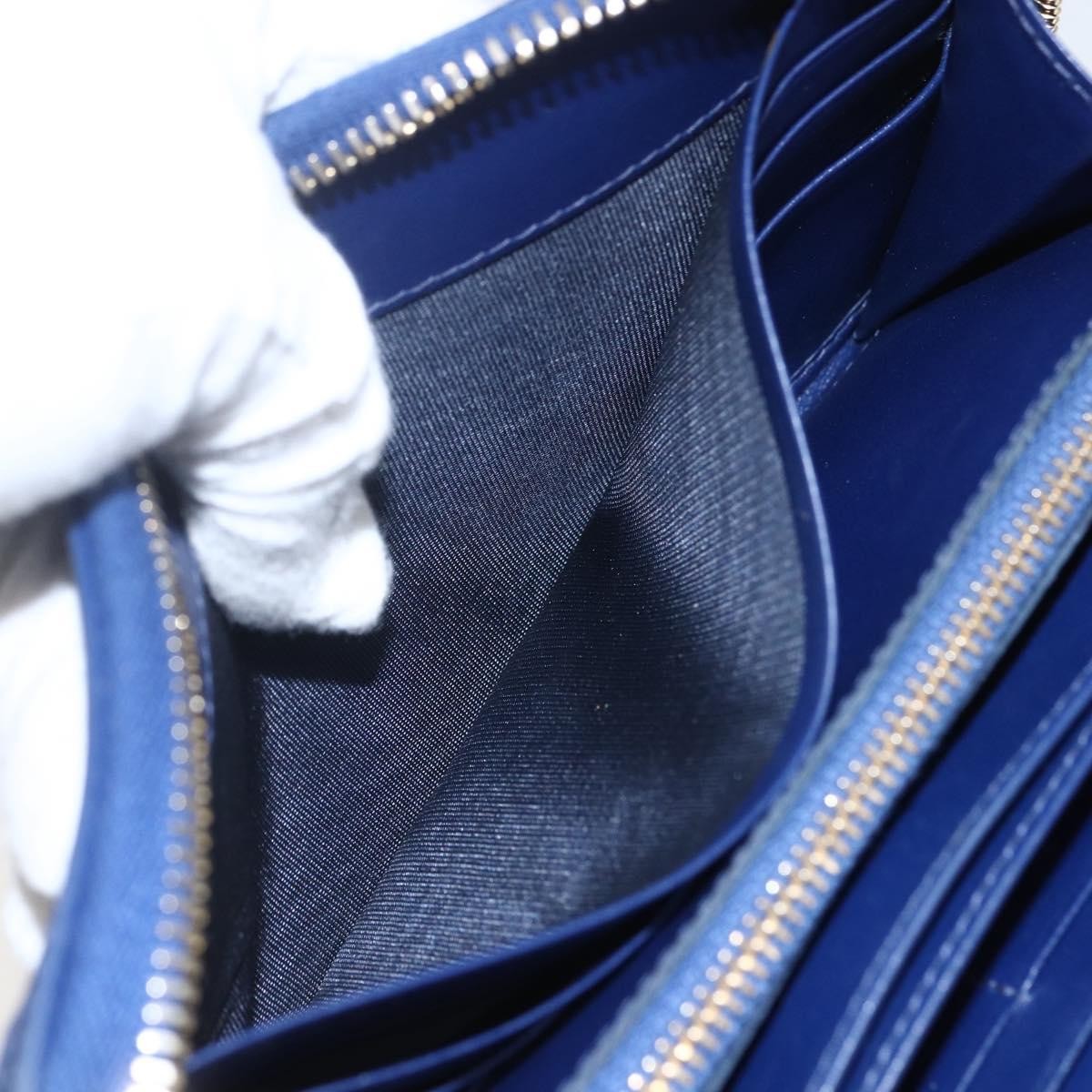 Prada Zip Around Organizer Wallet Saffiano Leather with Applique, BLUE, LEATHER, Wallets