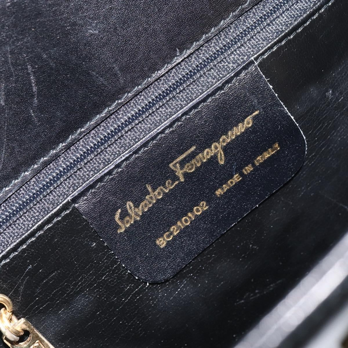 Salvatore Ferragamo Vintage Shoulder Bag Leather, BLACK, LEATHER, Shoulder bag