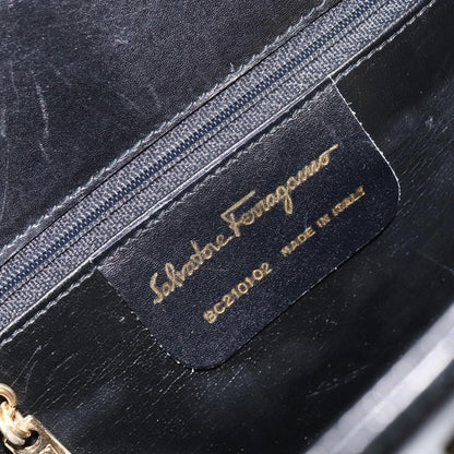 Salvatore Ferragamo Vintage Shoulder Bag Leather, BLACK, LEATHER, Shoulder bag