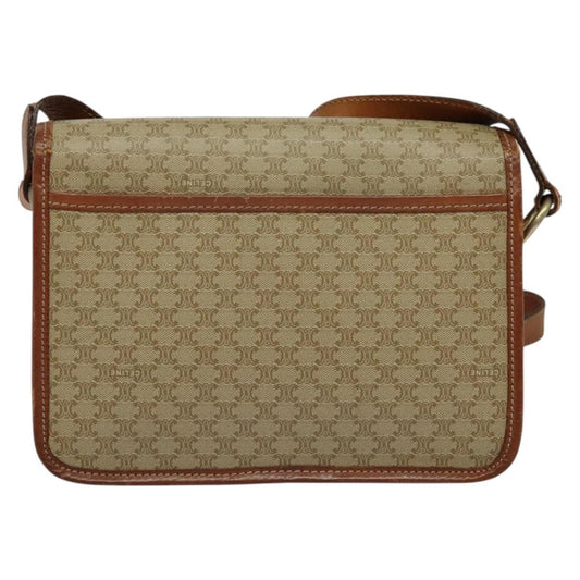 Celine Macadam Shoulder Bag PVC Leather, BEIGE, CANVAS, Shoulder bag