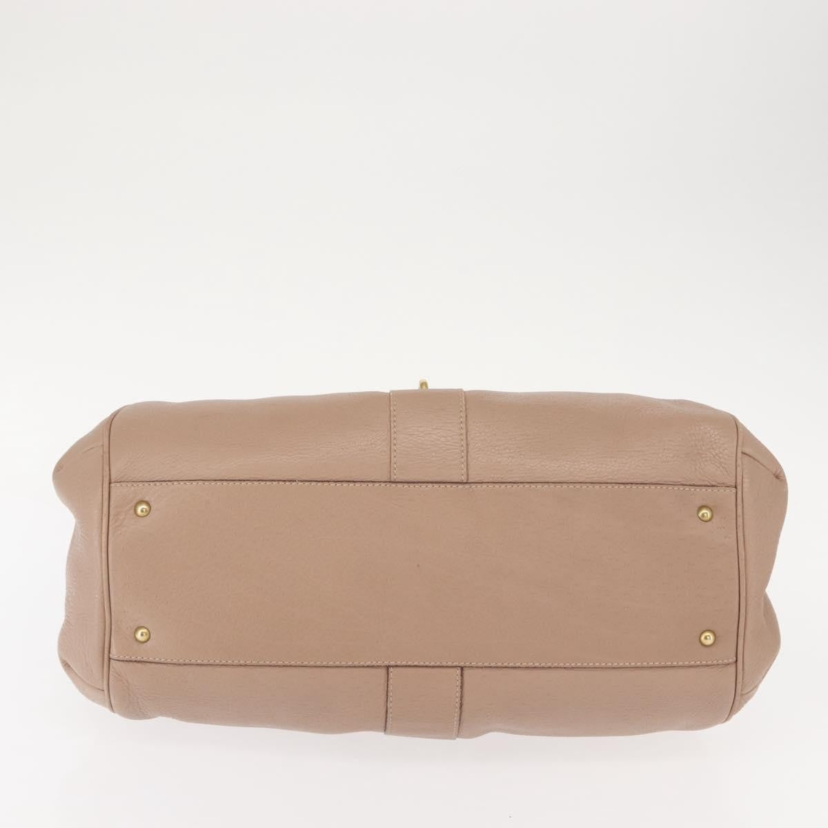 Salvatore Ferragamo Gancini handbag Leather, BEIGE, LEATHER, Handbag