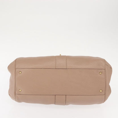 Salvatore Ferragamo Gancini handbag Leather, BEIGE, LEATHER, Handbag