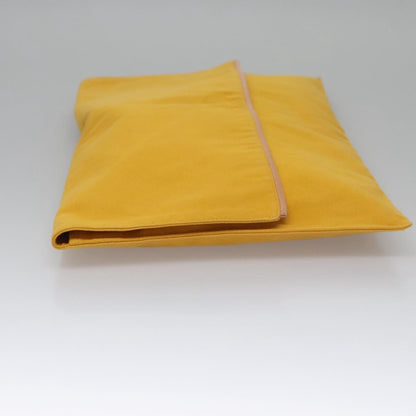 Hermes Vintage Clutch Canvas, YELLOW, CANVAS, Clutche & pouche