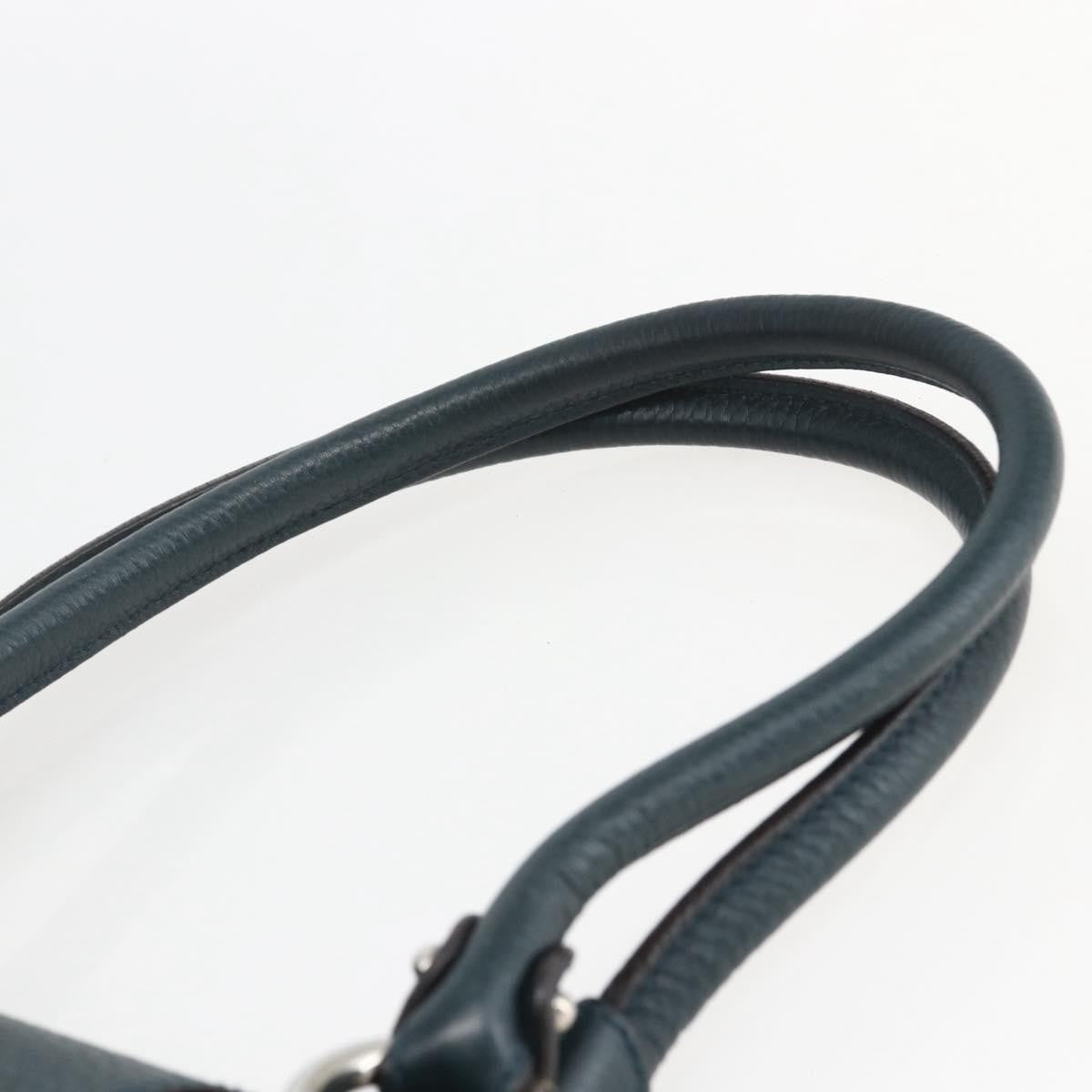 Salvatore Ferragamo Gancini handbag Leather, GREEN, LEATHER, Handbag