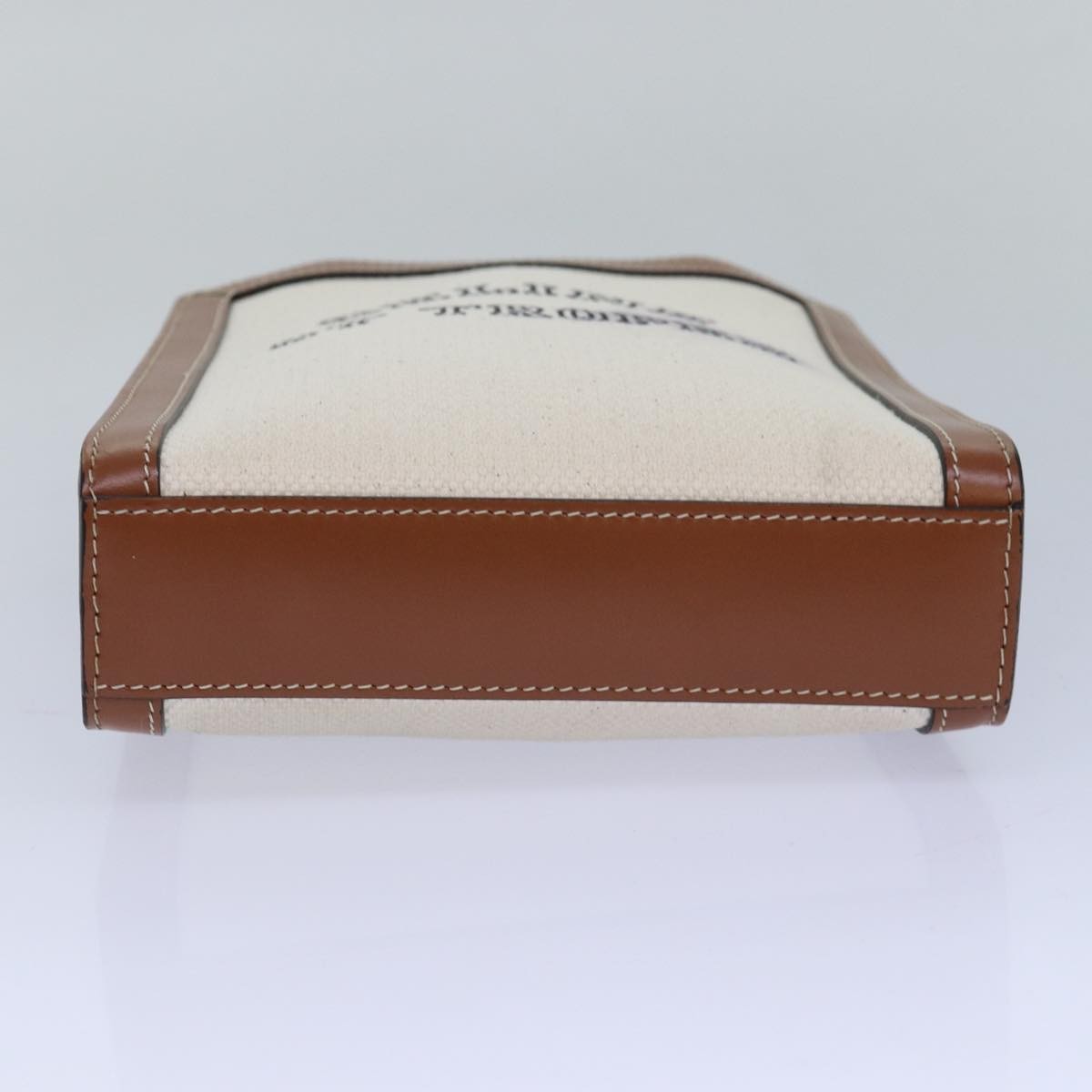 Celine Vertical Cabas Tote Canvas with Leather, WHITE, CANVAS, Handbag