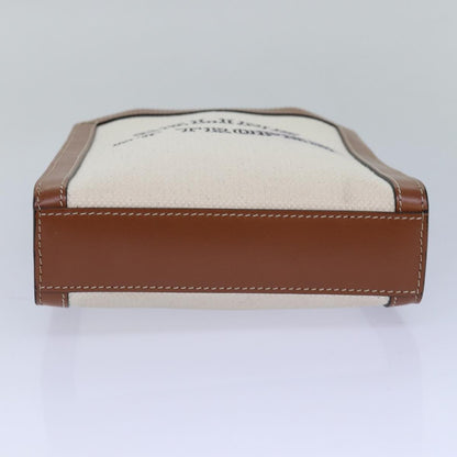 Celine Vertical Cabas Tote Canvas with Leather, WHITE, CANVAS, Handbag