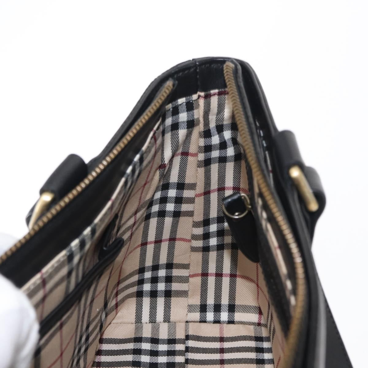 Burberry Vintage tote bag Leather, BLACK, LEATHER, Tote bag