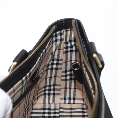 Burberry Vintage tote bag Leather, BLACK, LEATHER, Tote bag
