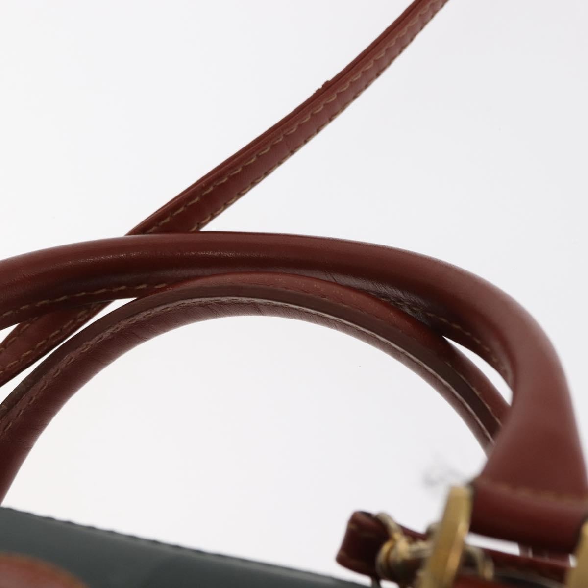 Fendi Vintage Pequin Convertible Boston Bag Coated Canvas, GREEN, CANVAS, Handbag