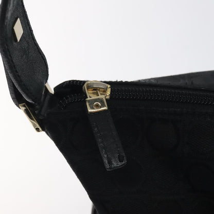 Salvatore Ferragamo Gancini Shoulder Bag Canvas, BLACK, CANVAS, Shoulder bag