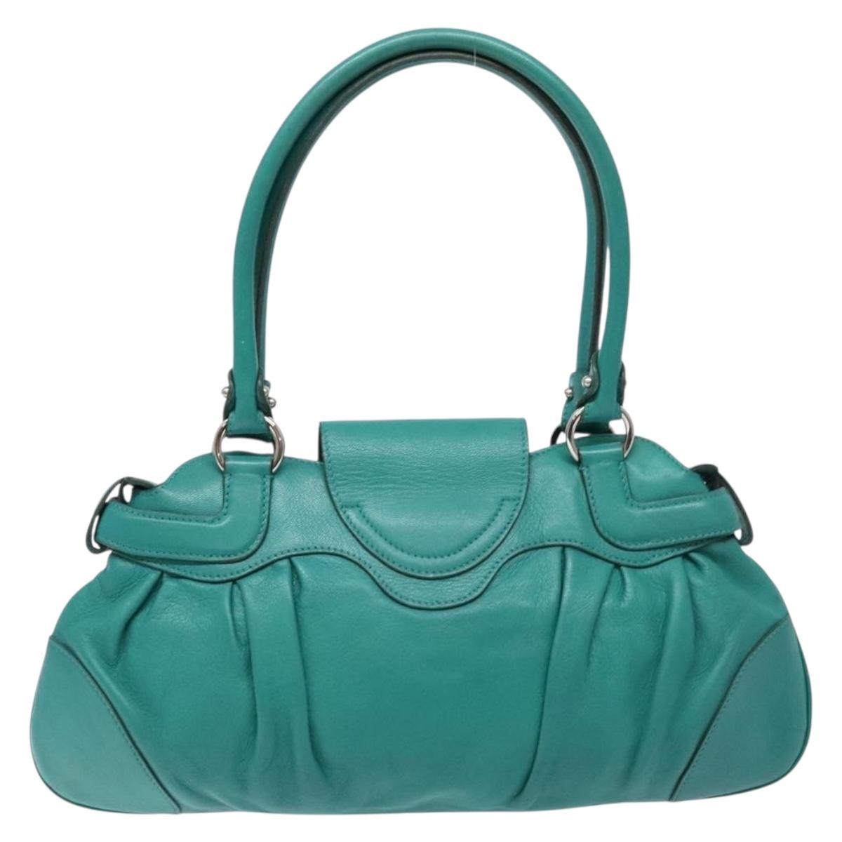 Salvatore Ferragamo Marisa Satchel Leather, GREEN, LEATHER, Handbag
