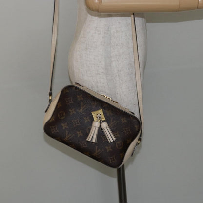 Louis Vuitton Saintonge Handbag Monogram Canvas with Leather, WHITE, CANVAS, Handbag