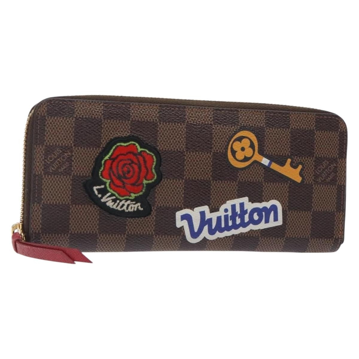 Louis Vuitton Clemence Wallet Limited Edition Patches Damier, BROWN, CANVAS, Wallets
