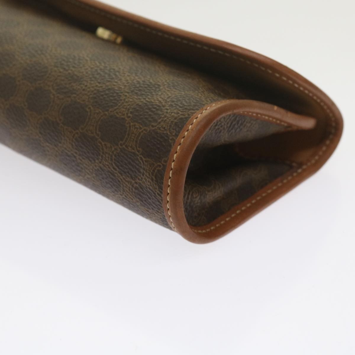 Celine Macadam Pochette Canvas and Leather, BROWN, CANVAS, Clutche & pouche