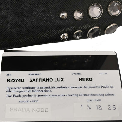 Prada Grommet Galleria Double Zip Tote City Calfskin, BLACK, LEATHER, Shoulder bag