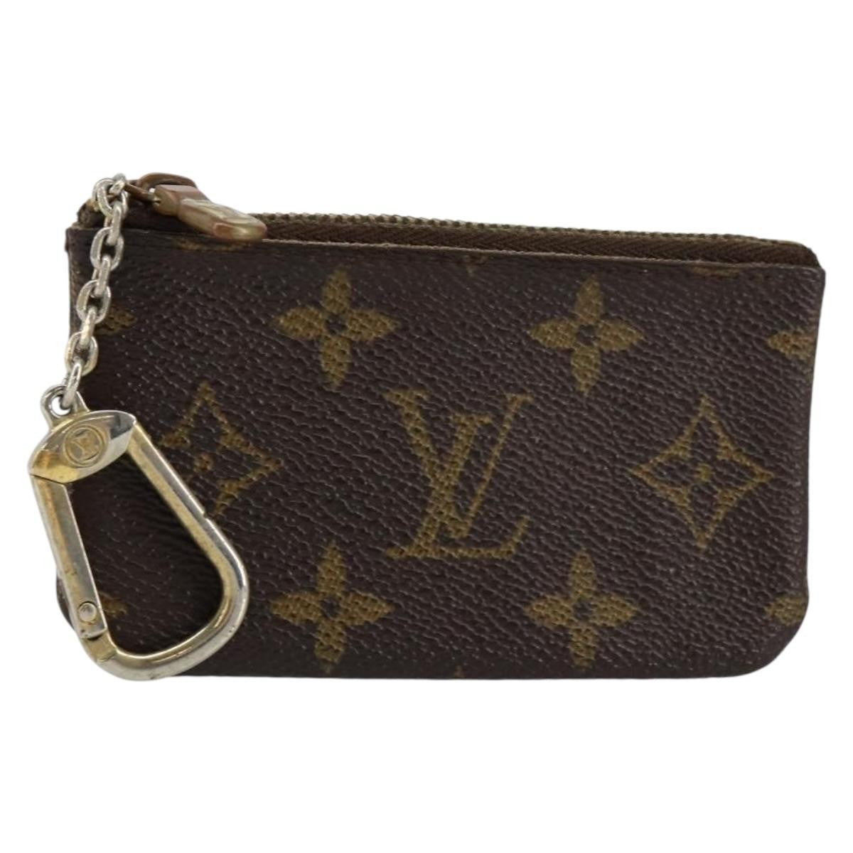 Louis Vuitton Pochette Clés Monogram Canvas, BROWN, CANVAS, Wallets