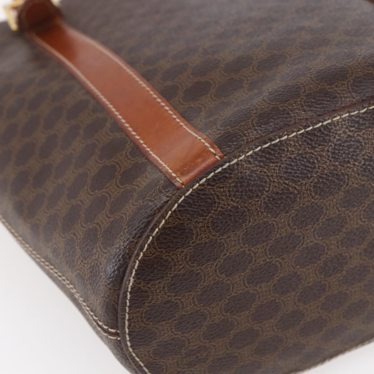 Celine Vintage Macadam Tote bag Canvas and Leather, BROWN, PVC, Tote bag