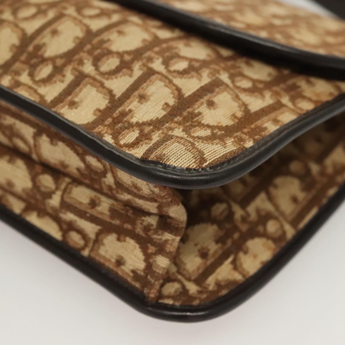 Christian Dior Vintage Trotter Shoulder Bag Canvas, BROWN, CANVAS, Shoulder bag