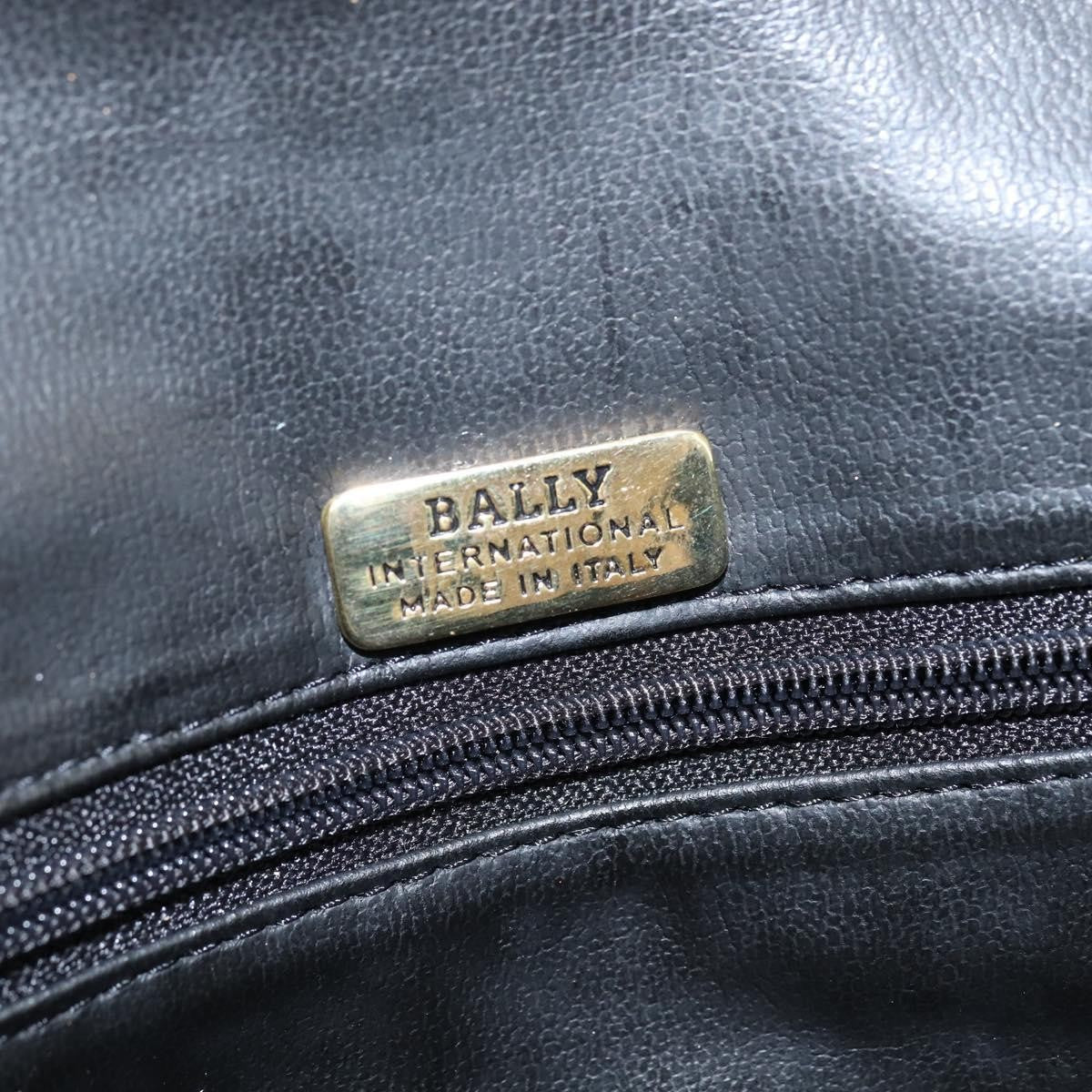 Bally Vintage Chain Shoulder Bag Quilted Leather, BLACK, LEATHER, Shoulder bag