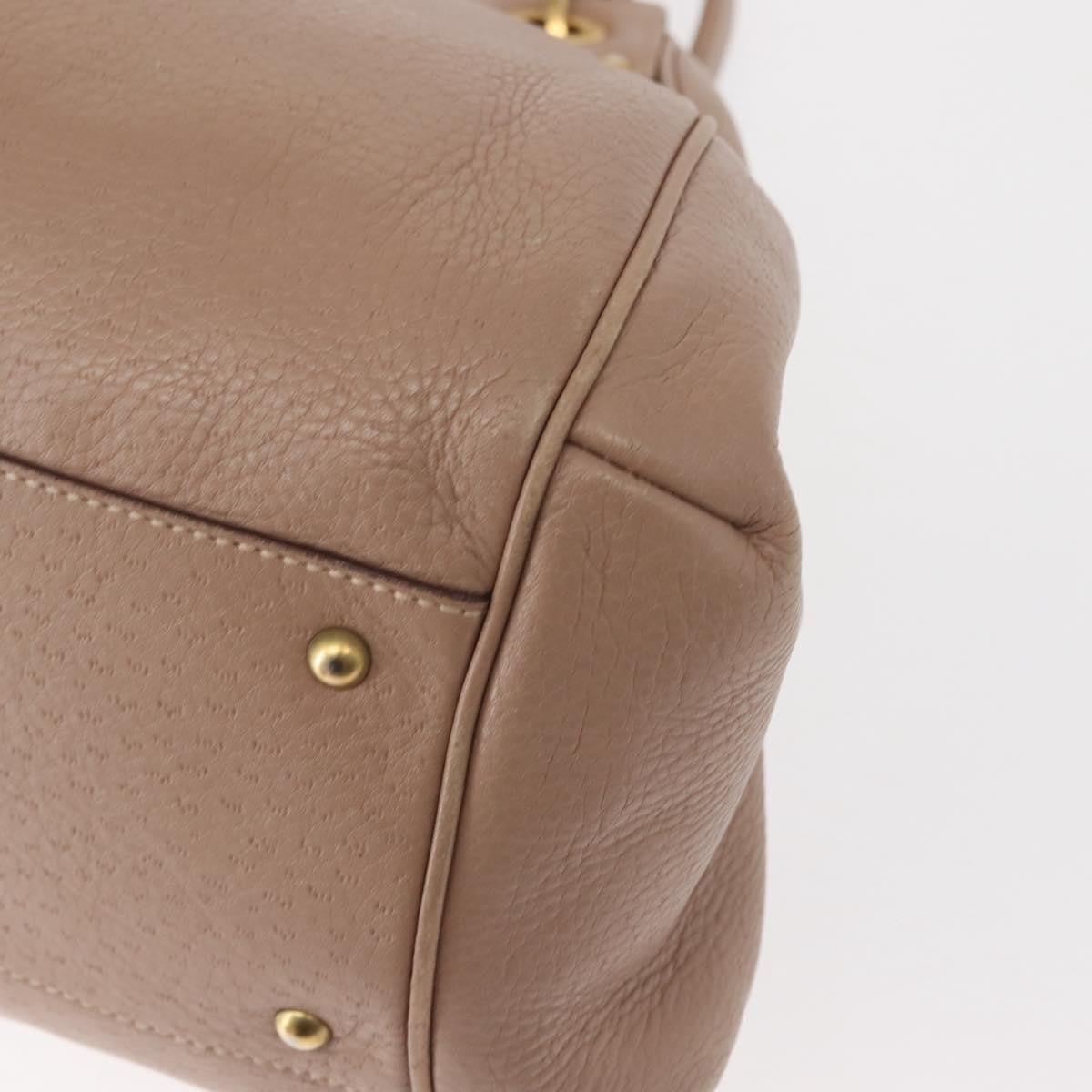 Salvatore Ferragamo Gancini handbag Leather, BEIGE, LEATHER, Handbag