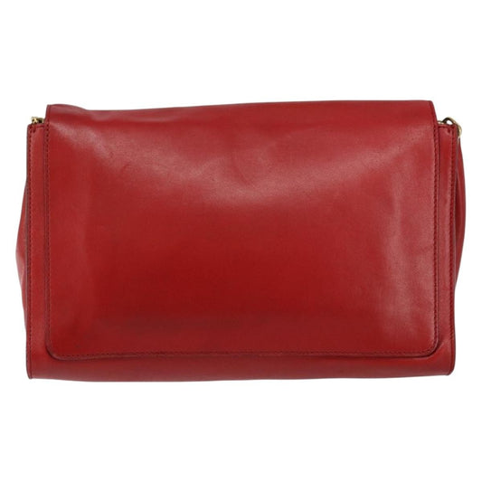 Chloe Elle Chain Clutch Leather, RED, LEATHER, Clutche & pouche