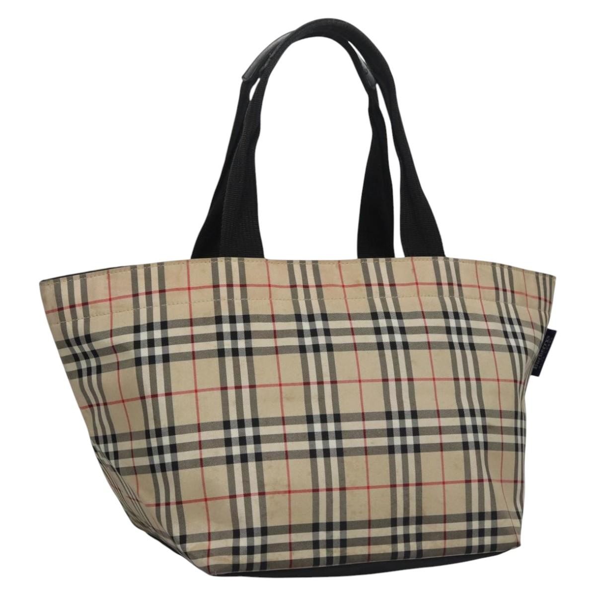 Burberry Nova Check Tote Nylon, BEIGE, NYLON, Tote bag