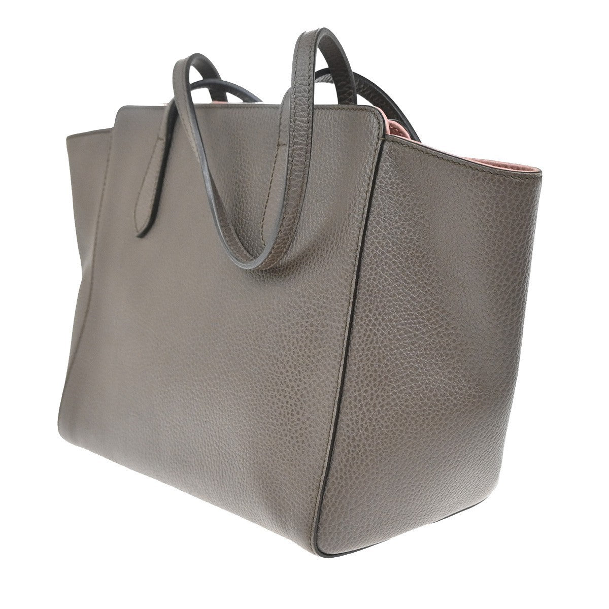 Gucci Swing Tote Leather, GRAY, LEATHER, Tote bag