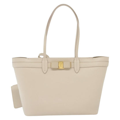 Salvatore Ferragamo Vala tote Leather, BEIGE, LEATHER, Tote bag