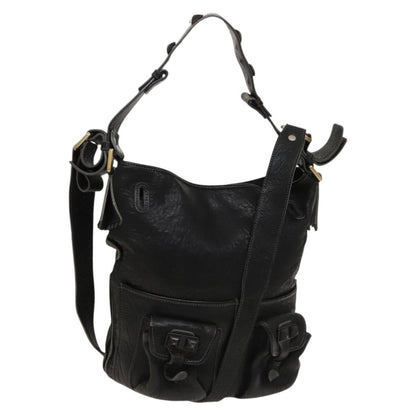 Chloe Vintage Shoulder Bag Leather, BLACK, LEATHER, Shoulder bag