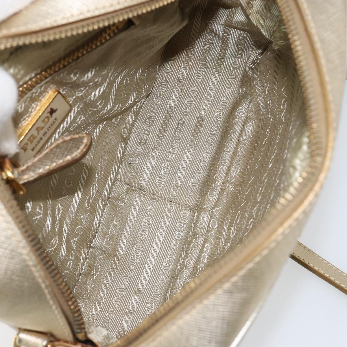 Prada Camera Shoulder Bag Saffiano Leather, GOLD, LEATHER, Shoulder bag