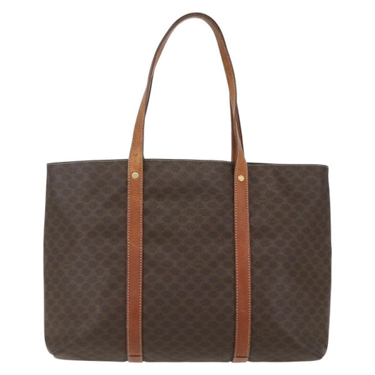Celine Vintage Macadam Tote bag Canvas and Leather, BROWN, CANVAS, Tote bag