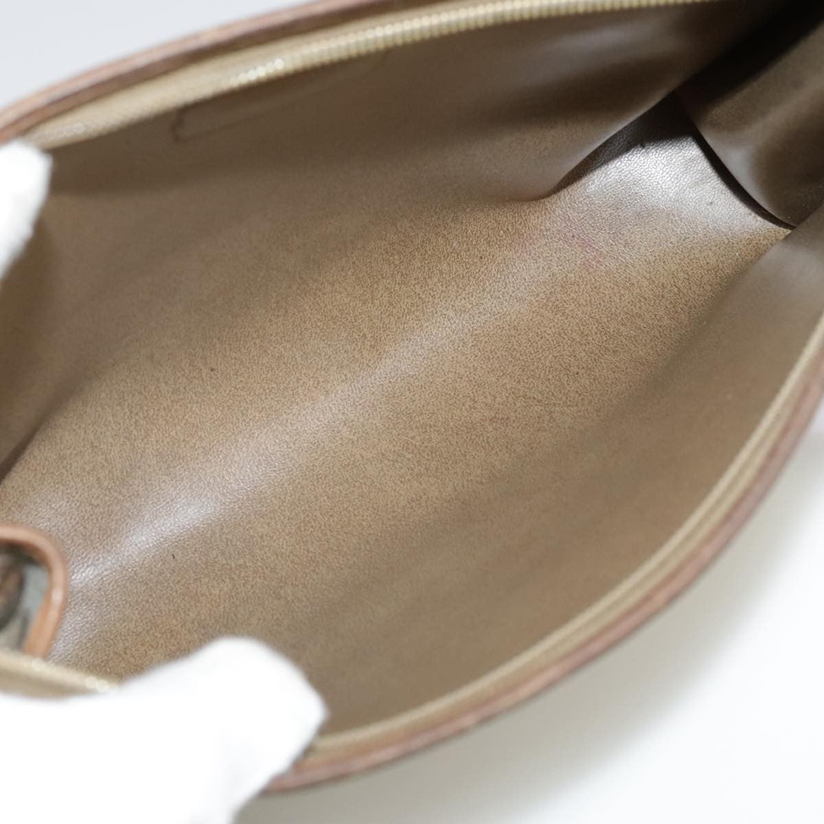 Christian Dior Vintage Honeycomb Zip Pouch Canvas and Leather, BEIGE, CANVAS, Clutche & pouche