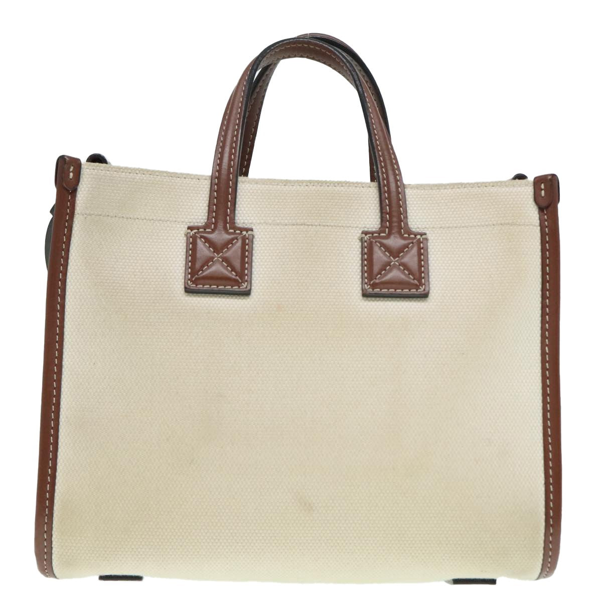 Burberry Freya Shopping Tote Canvas with Leather, WHITE, CANVAS, Tote bag