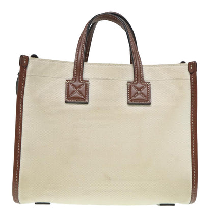 Burberry Freya Shopping Tote Canvas with Leather, WHITE, CANVAS, Tote bag