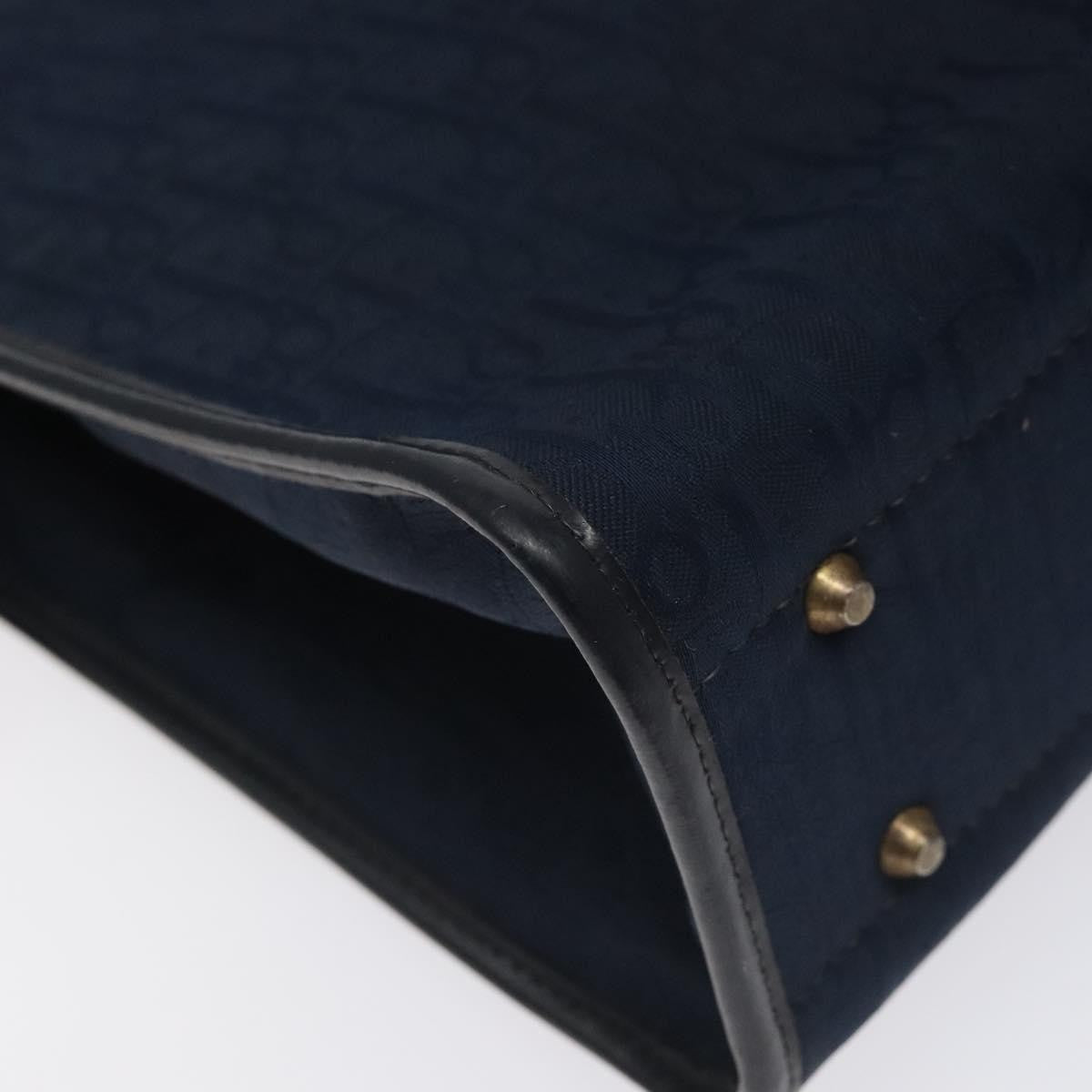 Christian Dior Vintage Trotter Handbag Canvas, NAVY, CANVAS, Handbag