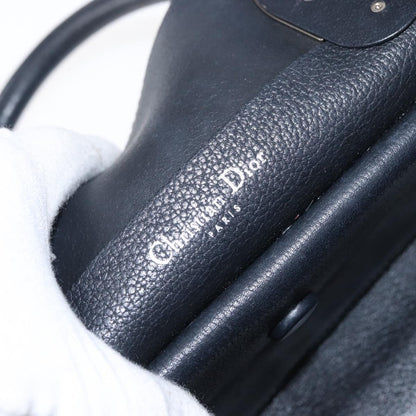 Christian Dior Open Bar Bag Leather, BLACK, LEATHER, Handbag