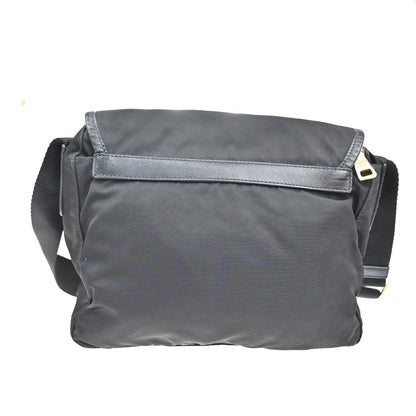 Prada Buckle Messenger Bag Tessuto, Black, Nylon, Shoulder Bag
